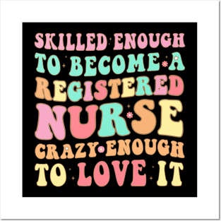 Retro Registered Nurse RN Vintage Style Groovy Nursing Grad Posters and Art